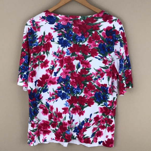 Talbots floral short sleeves cardigan Sz Petite XL - Picture 5 of 8